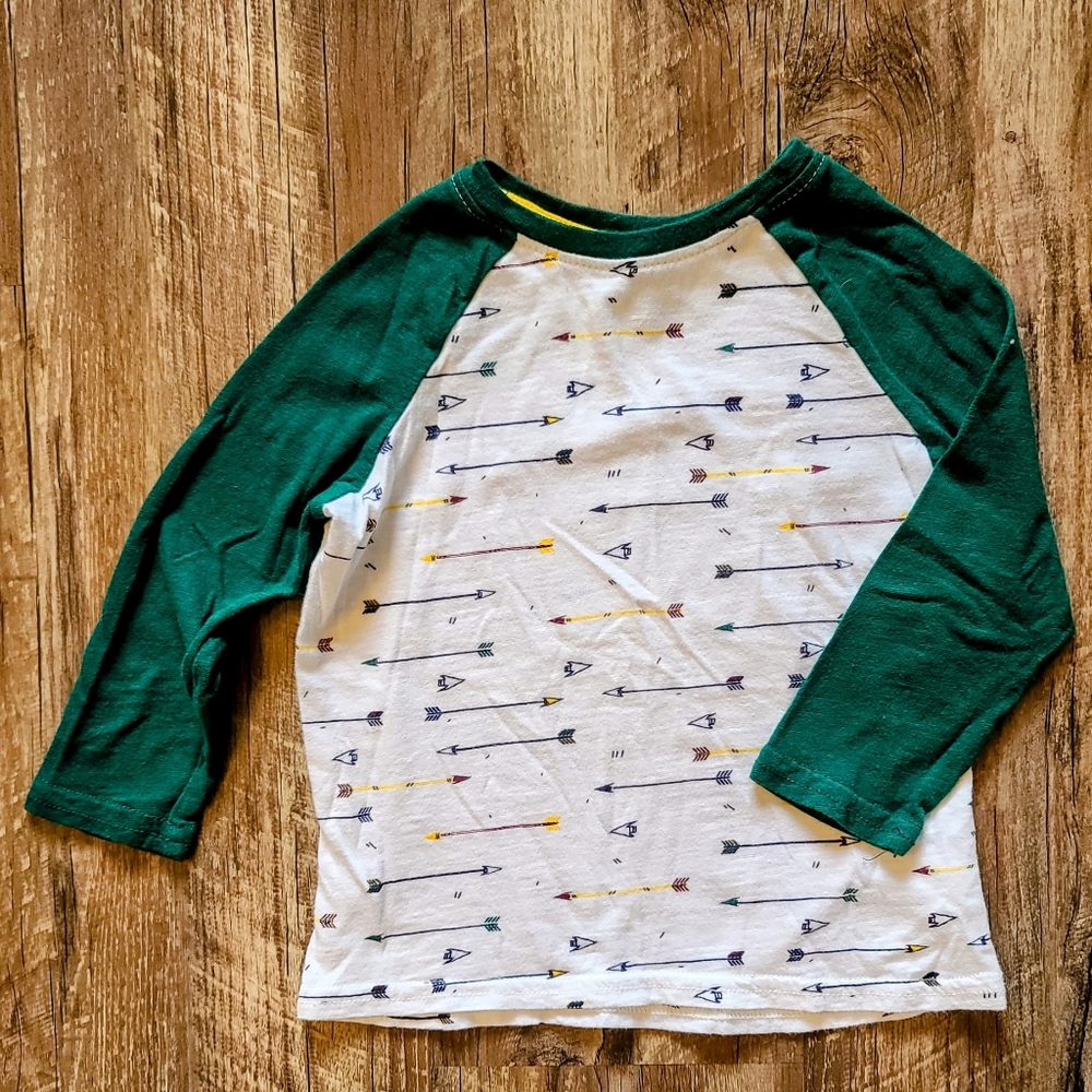 18 Month Boy Lightning Bug Long Sleeve Raglan Arrow Shirt